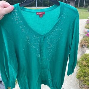 Merona Teal Sequin Cardigan